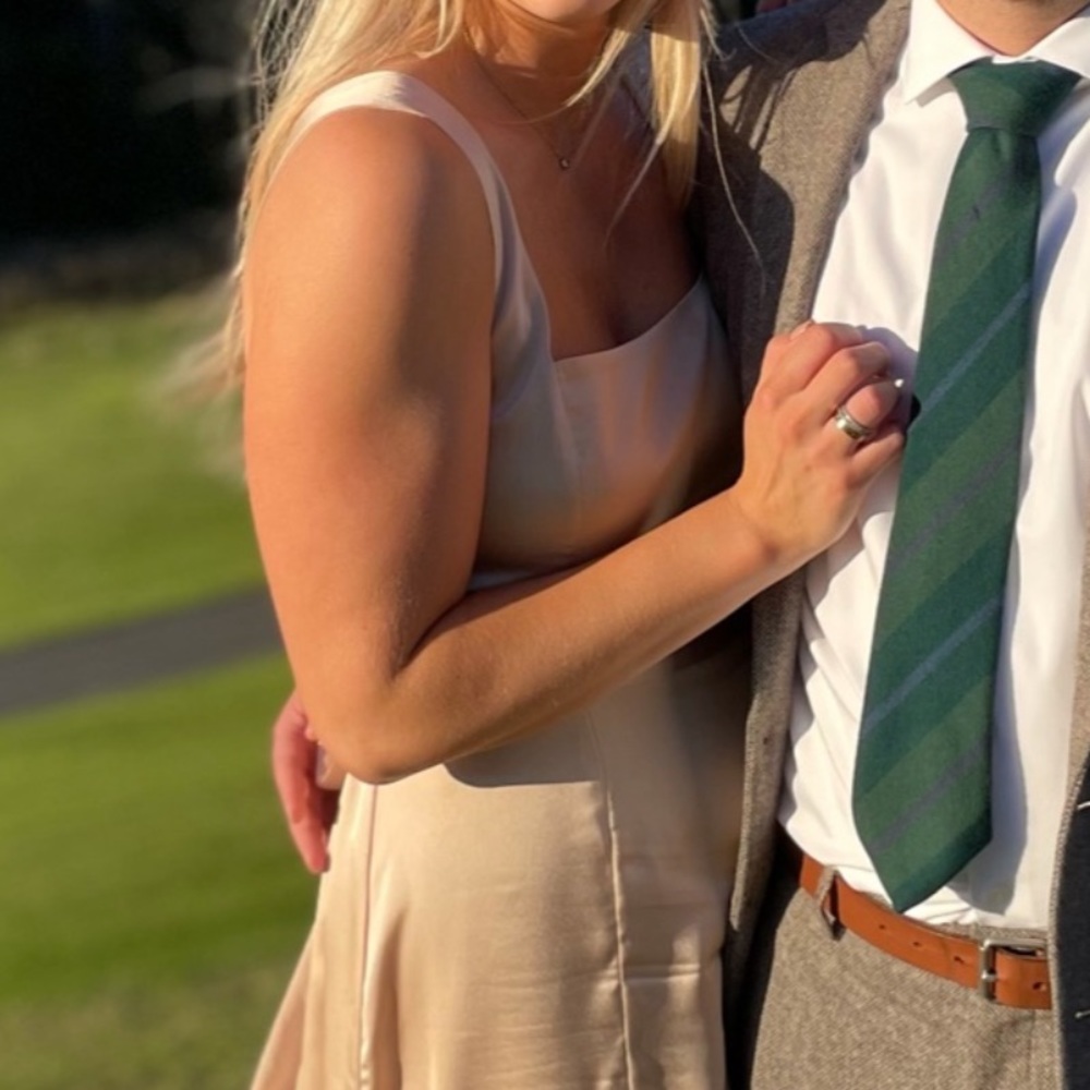 Worn once- show me your mumu Claire midi champagne